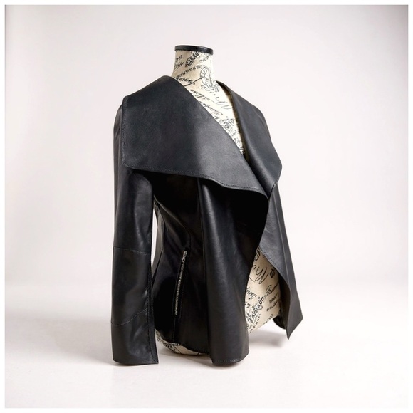 Mixology ‘Open Moto’ Leather Jacket. Black. Large. NWT - Picture 5 of 9